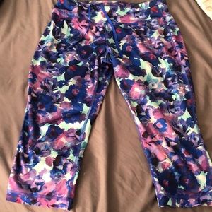 Teal and purple leggings